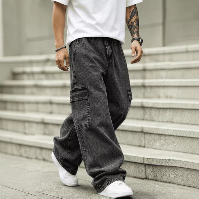 Calça Cargo Wide Leg Streetwear Unissex
