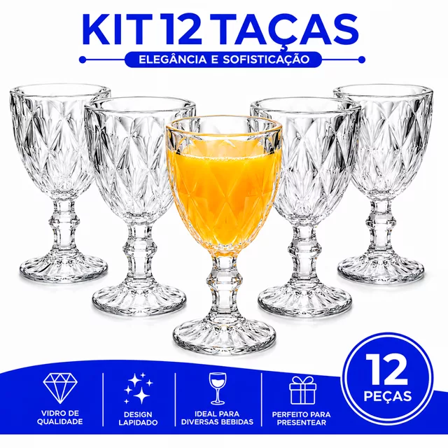 Taças Diamond Abacaxi para Vinho Tinto