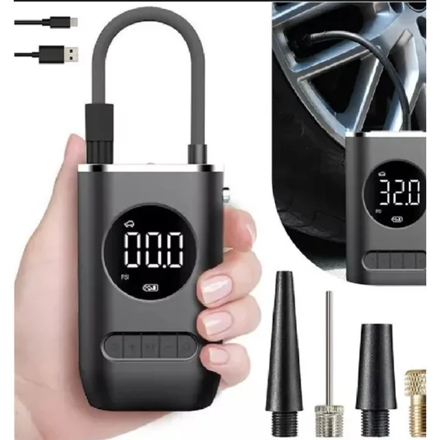 Mini Compressor de Ar Portátil Digital USB