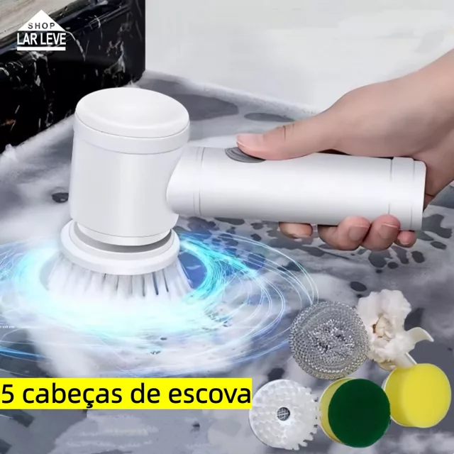 Escova Elétrica de Limpeza 5 em 1 sem Fio