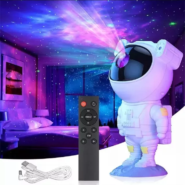 Projetor Astronauta Galáxia LED com Controle