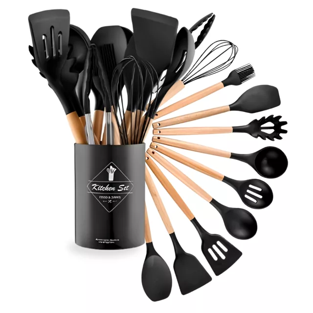 Utensílios de Silicone Antiaderentes para Cozinha