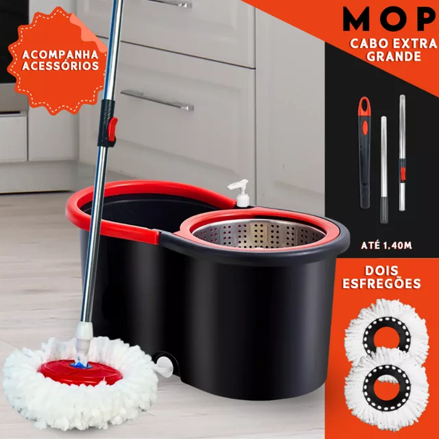 Mop Giratório 360° com Balde Centrífuga 14 L