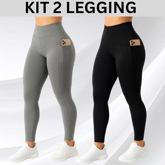 Kit 2 Calças Legging com Bolso Lateral