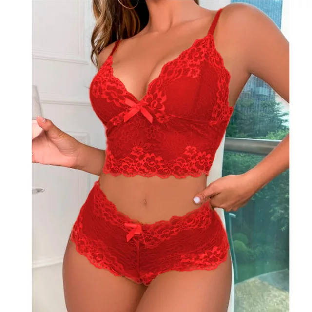 Conjunto de Lingerie de Renda sem Bojo