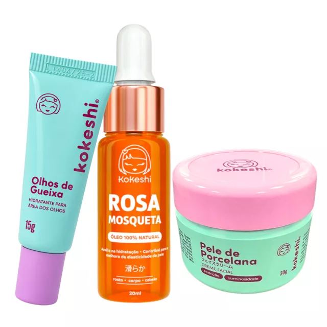 Kit Renovador Kokeshi Pele Porcelana com Rosa Mosqueta