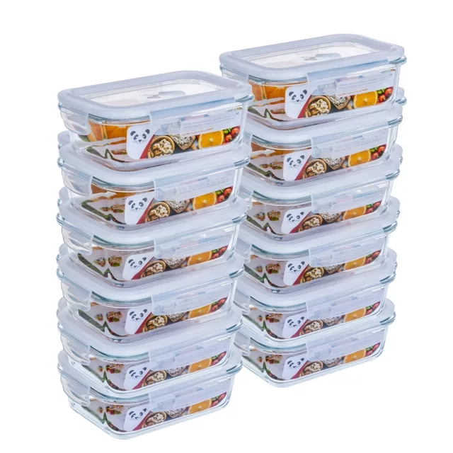 Kit Potes Herméticos de Vidro Retangulares