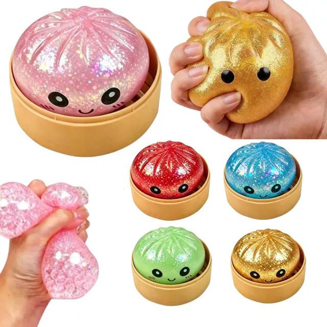 Squishy Pão de Ouro Colorido 5,5 cm
