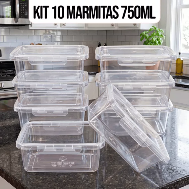 Kit 10 Marmitas Herméticas 750 ml