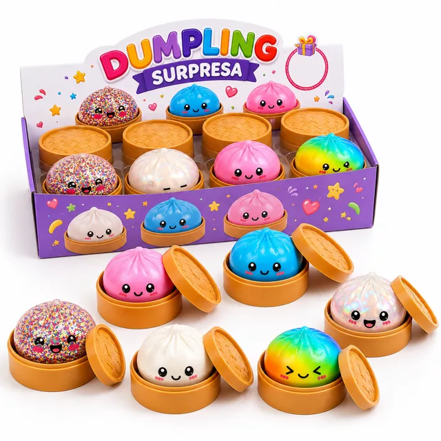 Caixa Surpresa Squishy Dumpling Glitter