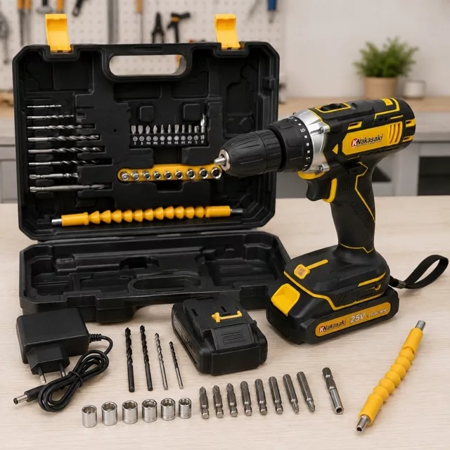 Parafusadeira Furadeira Nakasaki 25V com Maleta