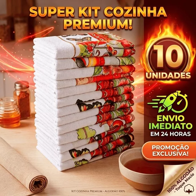 Kit 10 Panos de Prato Pé de Galinha